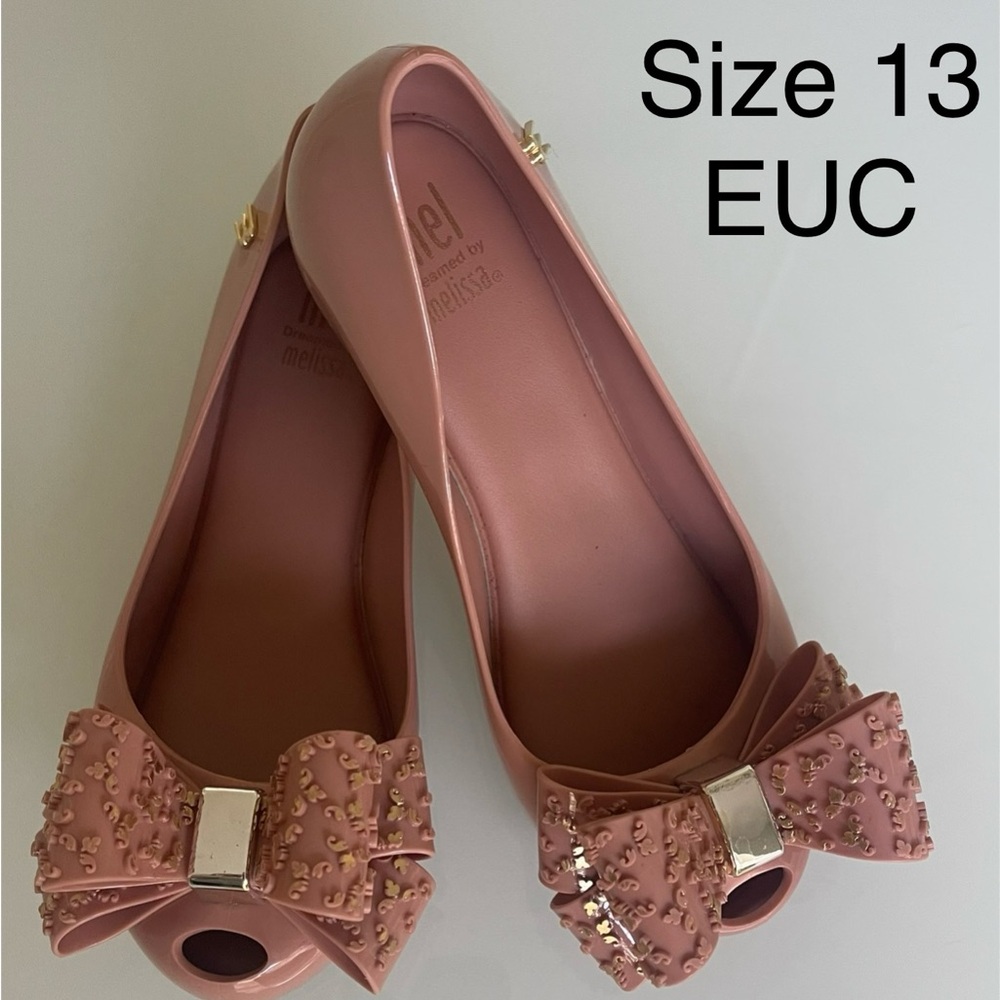 Melissa Blush Pink Bow Flats